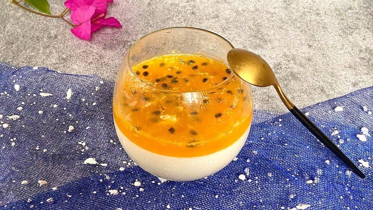 Panna cotta chanh dây đã hoàn thành