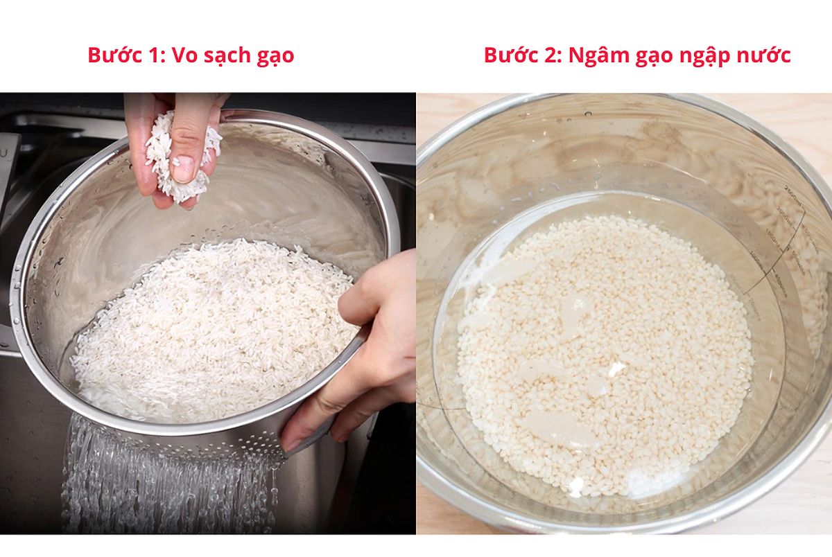 Sơ chế gạo nấu xôi