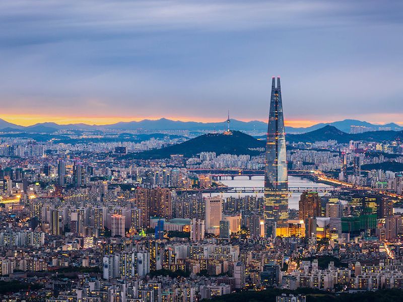 Pemandangan indah dari ibu kota Seoul.