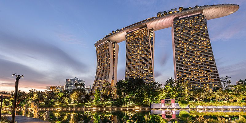 Tòa nhà Marina Bay Sand, một trong những biểu tượng của sự sang trọng và hiện đại tại Singapore