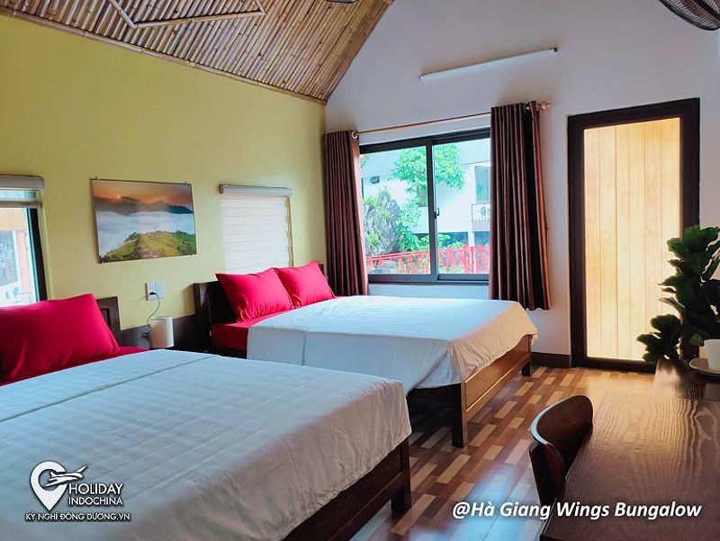 Phòng nghỉ tại Homestay Hà Giang Wings Bungalow